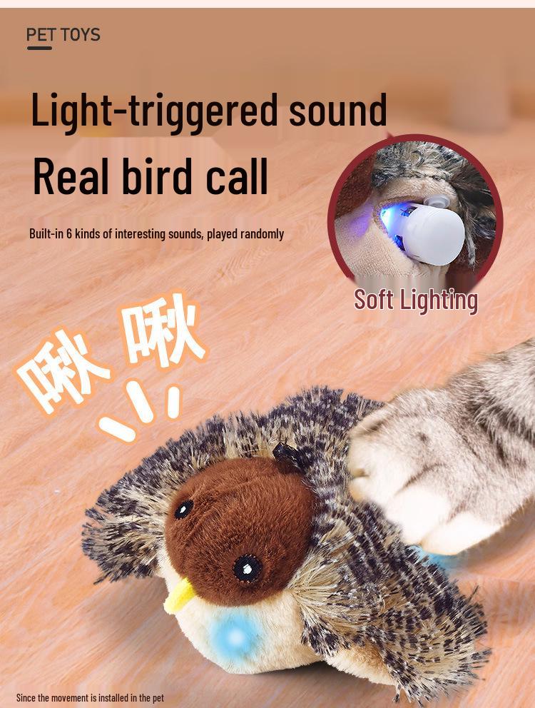 Игрушка Электрический Воробей для Кошек с Пультом Управления - Интерактивный Симулятор Крыльев для Самостоятельной Игры для Кошек