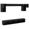 TV Wall Units with LED Lighting 6 pcs Black Oak Effect