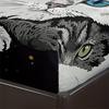 Комплект простыней на резинке с принтом домашних кошек, 3 шт., Мягкий, удобный, дышащий, комплект постельного белья «Звездное небо», протектор для матраса, Для спальни, гостевой