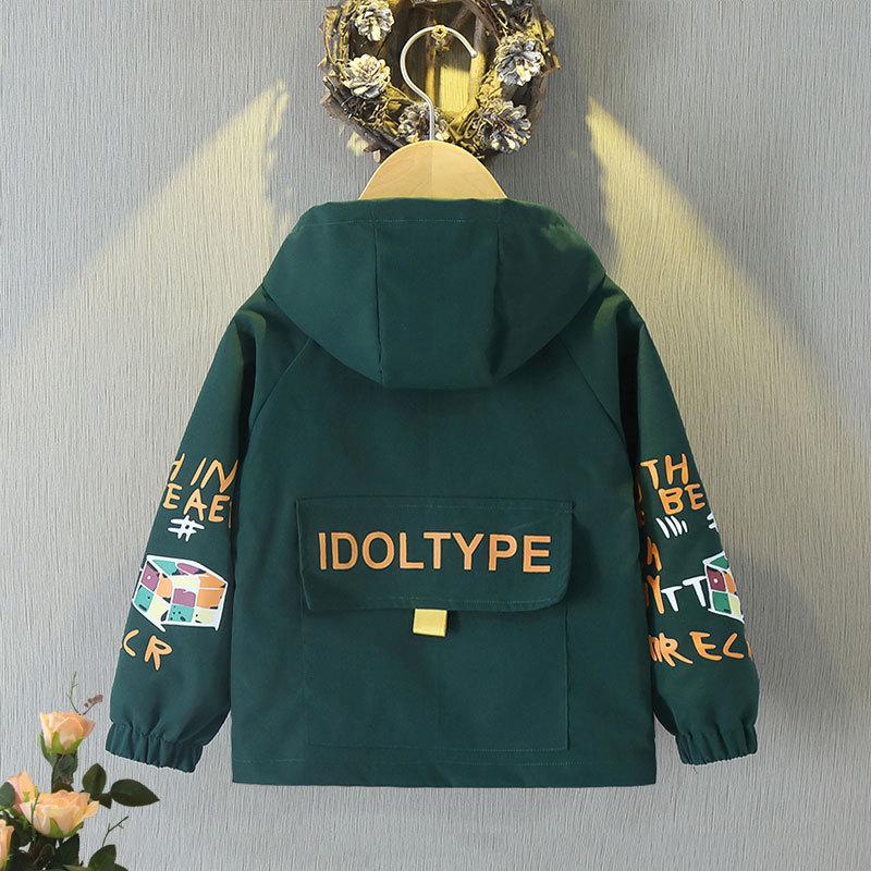 Пальто для мальчиков. Весенне-осенняя детская легкая повседневная куртка с капюшоном.