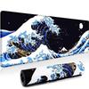 Extra Large Japanese Art Surfing Kanagawa Gaming Mouse Pad, 900x400x4mm, Non-Slip, Stylish Desk Pad, Washable, Office Mouse Pad (Black, 90*40*4cm)