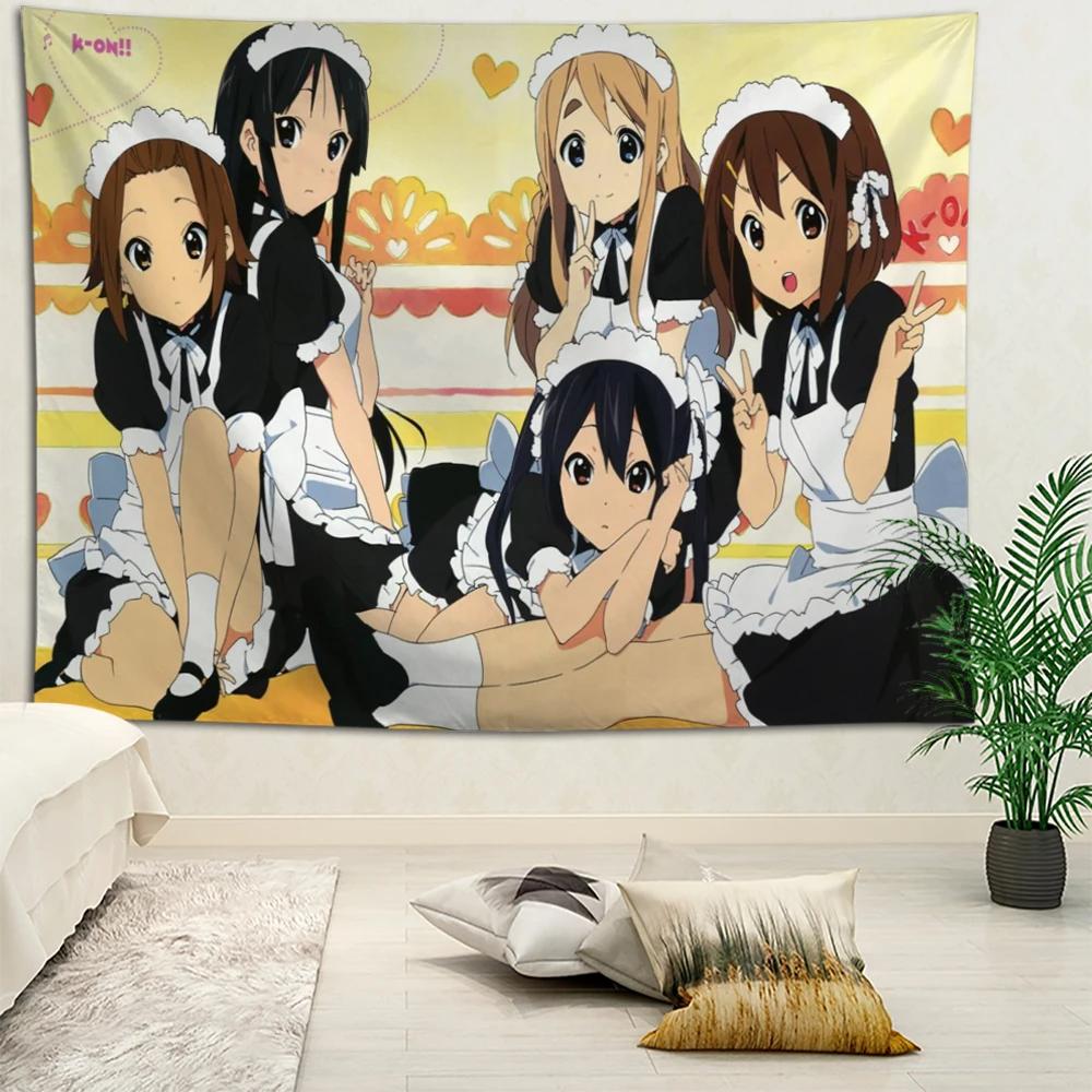 Тканевое панно KKON Maid Ver Аниме Розовое сердце Настенный декор для спальни общежития Каваи Музыка Аниме Тематический домашний декор для кровати