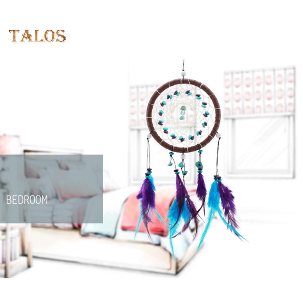 Мечтатель перо бирюзовый шарик Ловец снов подвесной кулон ремесло настенный автомобиль подарок домашний декор