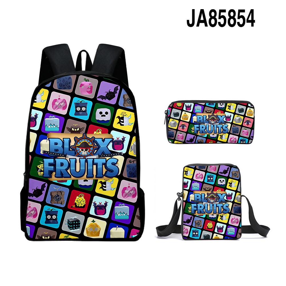 3D Игра Blox Fruits Школьная сумка Рюкзак Сумка-портфель Пенал Рюкзак Набор из трех предметов