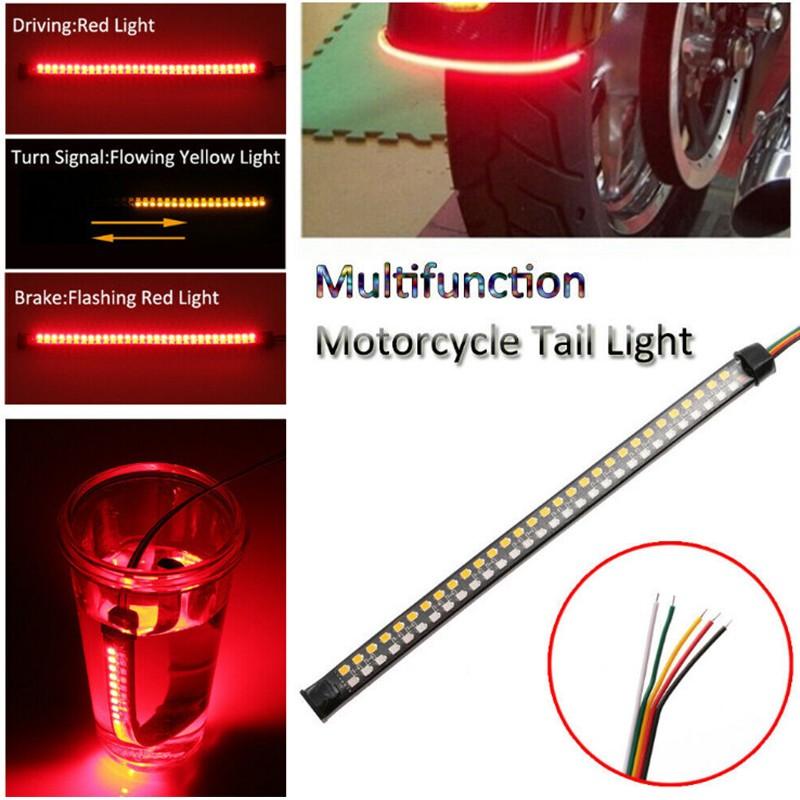 Motorcycle Strip Lights Turn Signal Replacement LED DC 12V Red+Yellow 20cm