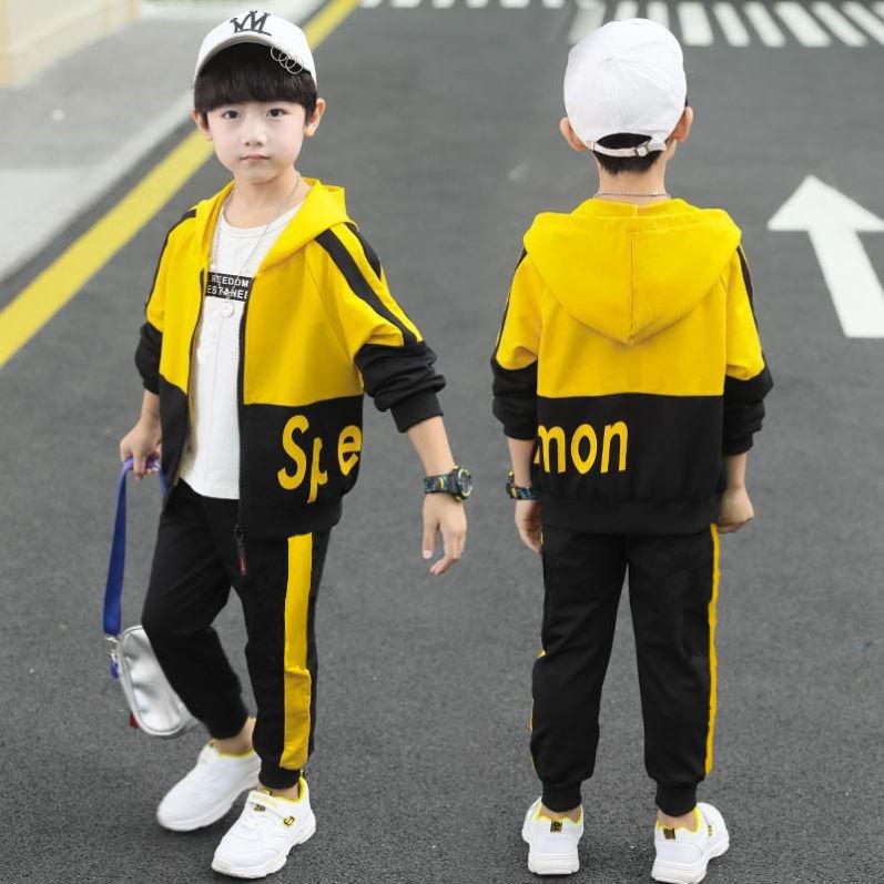 Boys' Trendy Autumn 2025 Casual Western Style Two-Piece Sports Suit