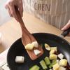 Сплошная деревянная лопатка, бытовая кулинарная лопата, специальная для антипригарных сковородок, термостойкая, с длинной ручкой, деревянная лопатка