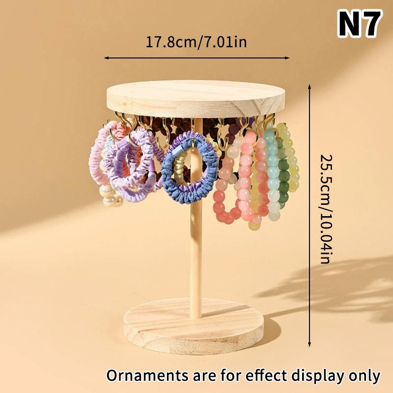 Necklace Holder Organizer Jewelry Tree Stand With 12/18 Metal Hooks Wooden Necklace Display Tower For Home Or Show Selling Use