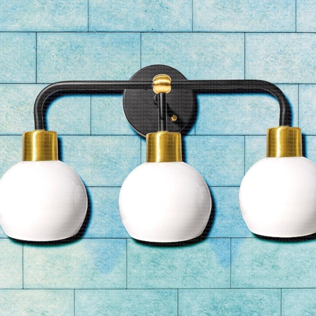 Освещение туалетного столика - 3-ламповый туалетный светильник - настенный светильник-бра Mid Century Bell Shade Wall Fixture (3 лампы, несколько цветов)