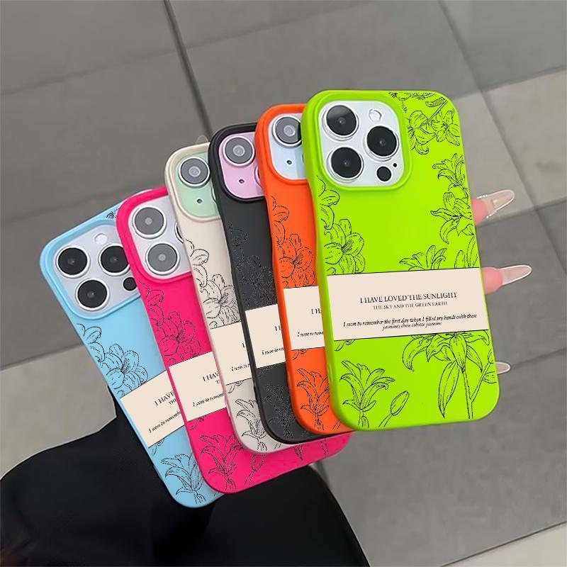 Мягкий чехол с рисунком цветов для iPhone 16 15 14 13 12 11 Pro Max 14 15 16 Plus Новый Полупакет Противоударный и противоскользящий Чехол для телефона