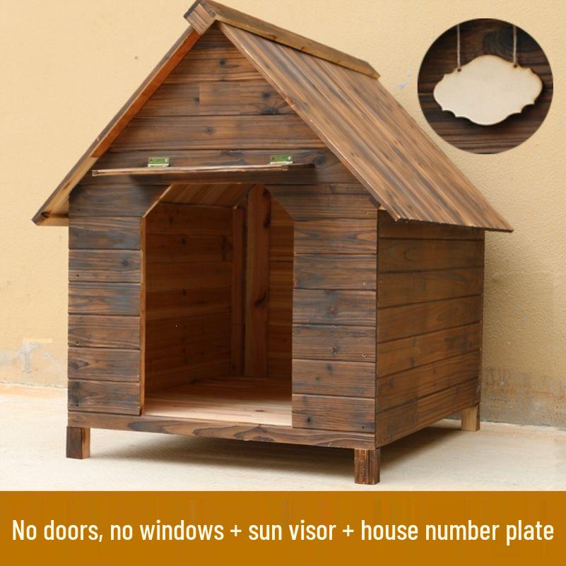 Handmade Solid Wood Outdoor Dog Kennel - Weatherproof, Large & Durable