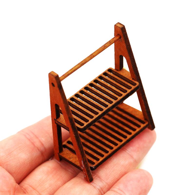 1:12 Dollhouse Miniature Bread Rack Cake Stand Food Storage Shelf Scene Decor