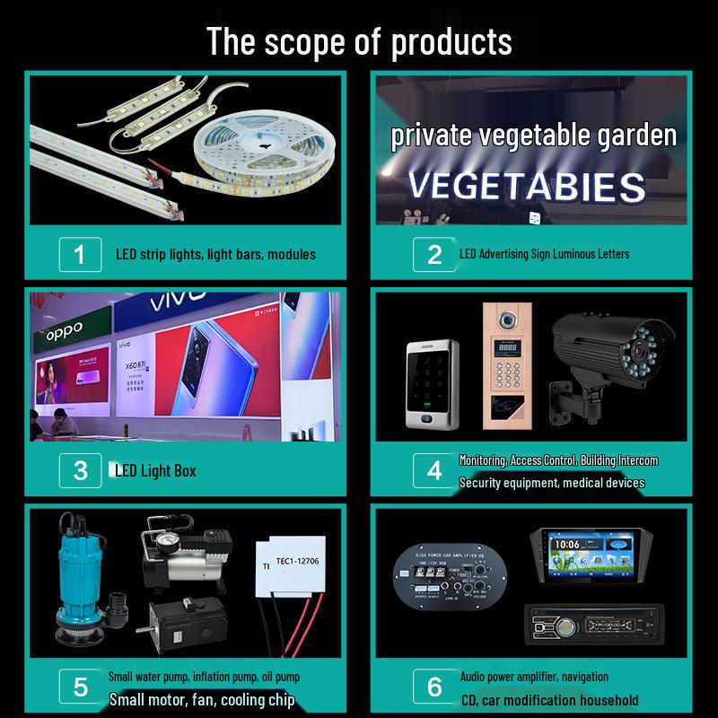 Черный блок питания LED King Kong Трансформатор 220В в 12В/24В/48В, 60Вт-400Вт