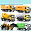Набор игрушечных строительной техники из сплава с экскаватором и дорожными знаками для игры и развития детей