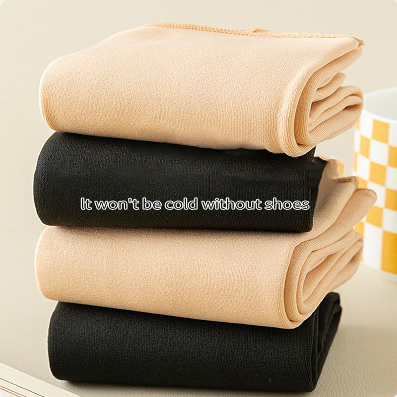 2 пары зимних утолщенных плюшевых теплых носков с двумя пальцами для женщин, черные, телесные, однотонные, снежные носки, средней длины, с раздельным пальцем, носки для сна