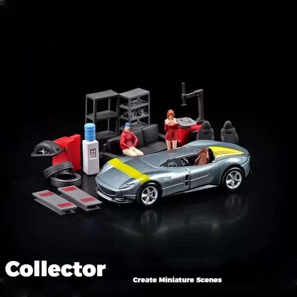 Model Assembly Simulation Car Repair Tools Miniature Scene Garage Scene Display Sand Table