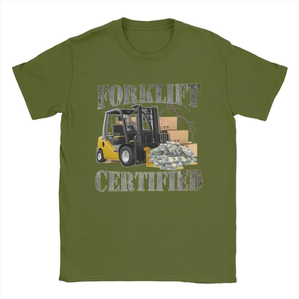 Forklift Certified Operator T Shirt Pure Cotton Clothes Leisure Short Sleeve Round Neck Tees Birthday Present T-Shirts
