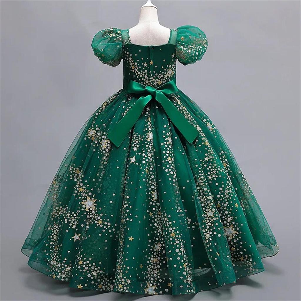 4-13 Year Old Elegant Girl Party Dress Sequin Embroidered Mesh Gorgeous Ball Evening Dress Formal Cocktail Girl Princess Dress