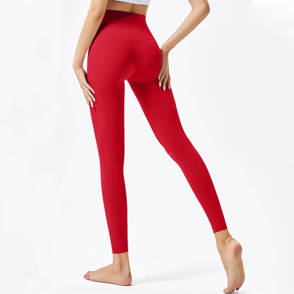 Женские модные однотонные штаны для йоги с высокой талией, узкие спортивные штаны для фитнеса