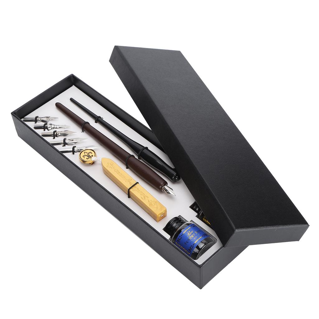 Wood Handle Students Calligraphy Pen Ink Writing Pen Nibs Calligraphy Tool Set for Beginners2#