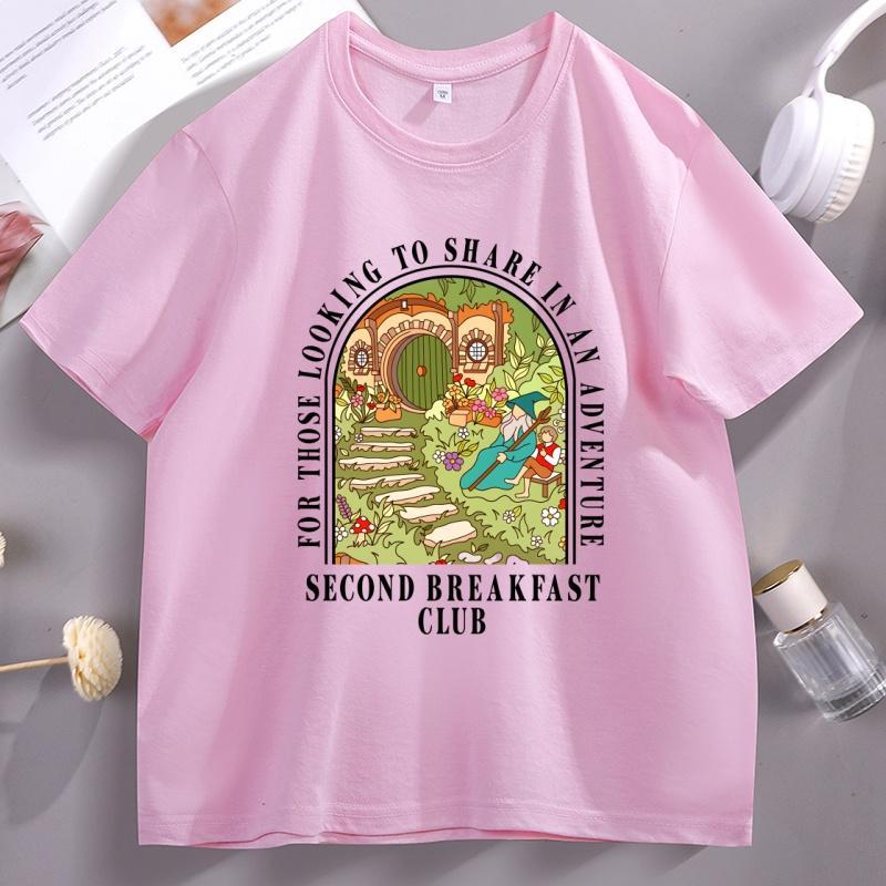 Second Breakfast Club T Shirt Unisex Adventure Bookish Tshirt Casual Cotton Short Sleeve Fantasy Book Lover Top Clothing