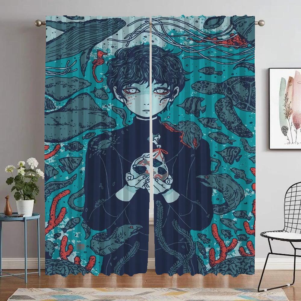 Шторы Omori для гостиной, занавески для домашнего интерьера, 2 шт., тюль для спальни, украшение на Хэллоуин, перегородка