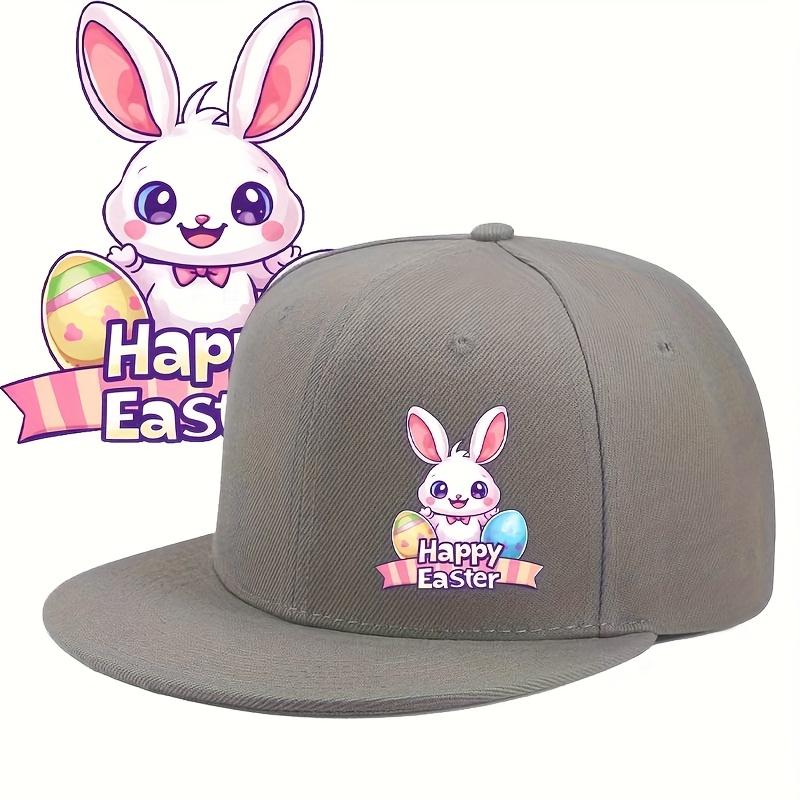 Счастливой Пасхи Кролик Принт Яйца Полиэстер Бейсболка Регулируемая Snapback Кепка для Повседневной Носки