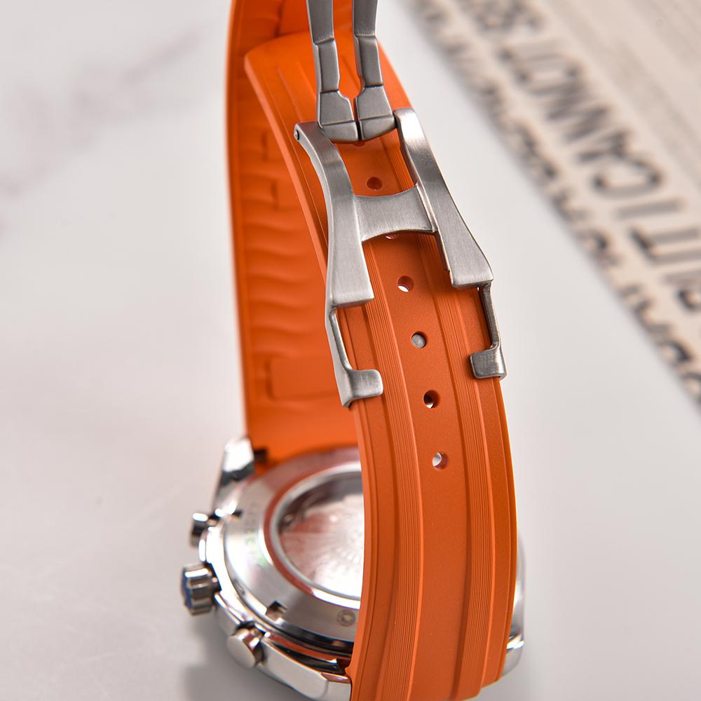 20 мм Новый Мягкий Фторкаучук FKM Изогнутый Конец Для Ремешка Omega Для Seamaster 300 Дайвинг-Ремень Запасной Браслет Часов С Складной Пряжкой