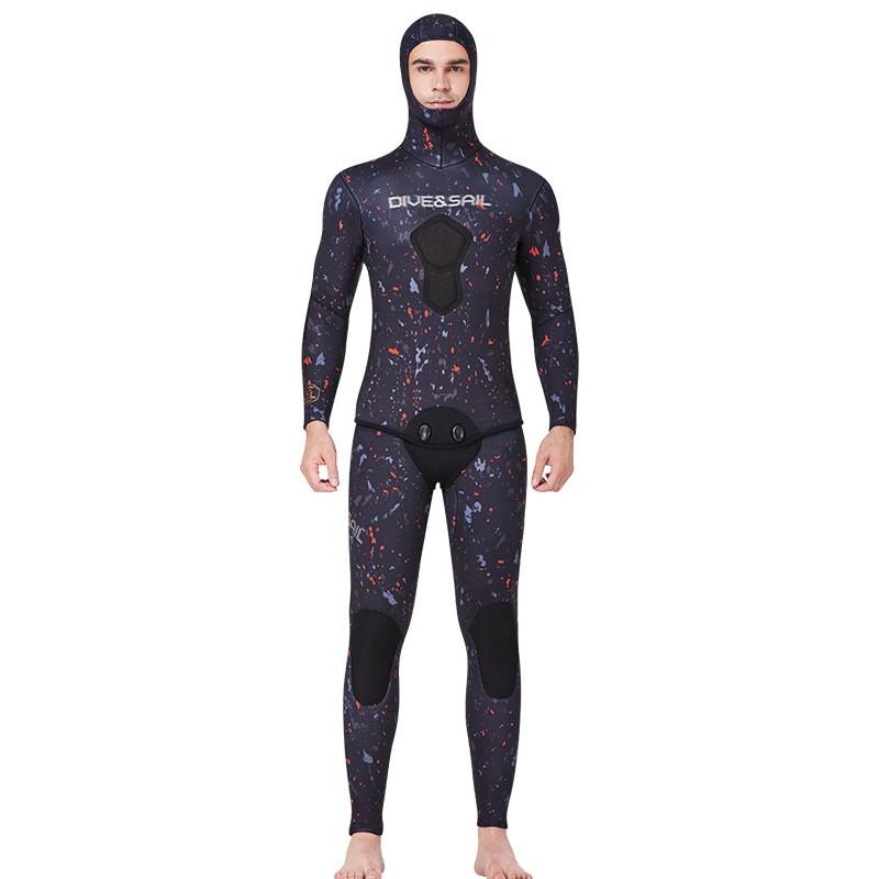 Diving Suit 5MM Fishing Hunting Split Hooded Warm CR