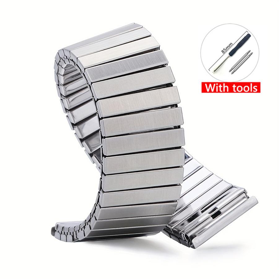 Металлический расширяющийся браслет для умных часов Xiaomi Huawei Samsung Galaxy, ремешок из нержавеющей стали, эластичный, 18 мм 20 мм 22 мм