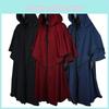 Ages Hooded Middle Robe Cloak Wizard Role Playing Costume For Event Halloween