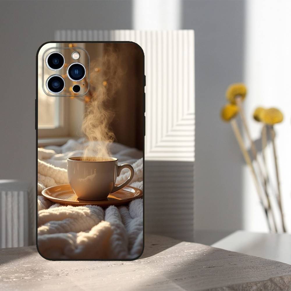 Лучшее Искусство Кофе Любовь Для iPhone 12,16,11,14,15,17,13,X,Mini,SE,Max,8,7,XR,XS,Plus,Pro,Мягкий Силиконовый Черный Чехол