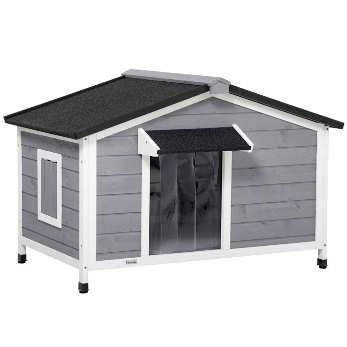 doghouse in bitumen roof opening with raised feet and 2 windows 109 x 79 x 72 cm grey |