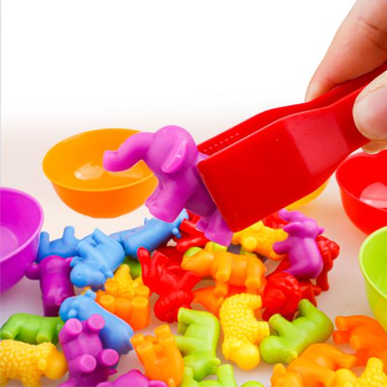 1 Bucket 36/40/56Pcs Anti-deform Baby Toy Stimulate Thinking Skills Exercise Fine Game Dinosaur Sorting Multicolor Enlightenment