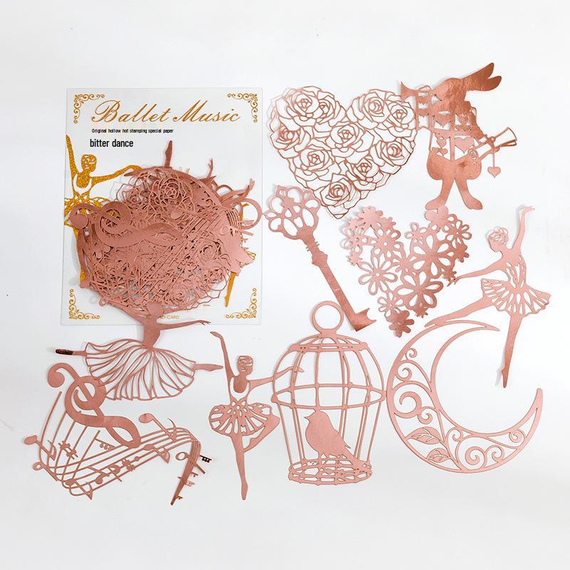 Серия романтических историй Момо: 10 листов кружевной бумаги для горячего тиснения для DIY японских планеров