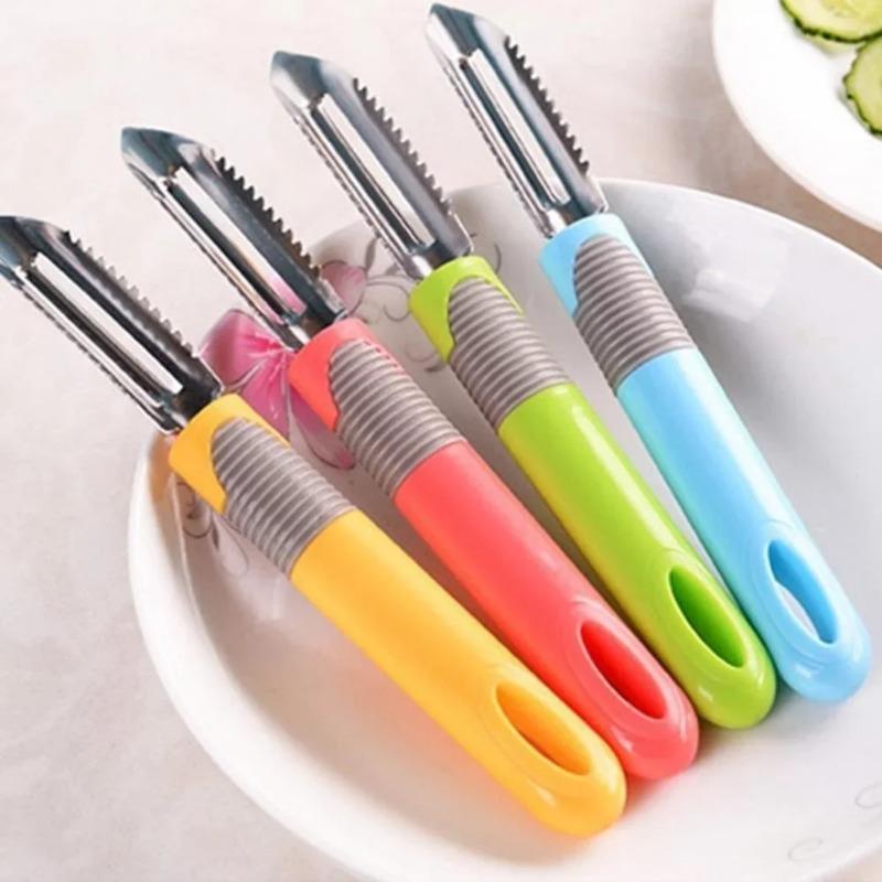 1 шт. Овощечистка из нержавеющей стали с двумя вращающимися лезвиями, устройство для удаления картофельных глазков, приспособление для снятия цедры с фруктов, кухонный инструмент