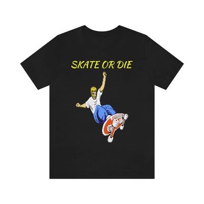 Skate or Die NES Ретро Стиль 90-х Видеоигра Пиксель-арт Унисекс Футболка с Логотипом
