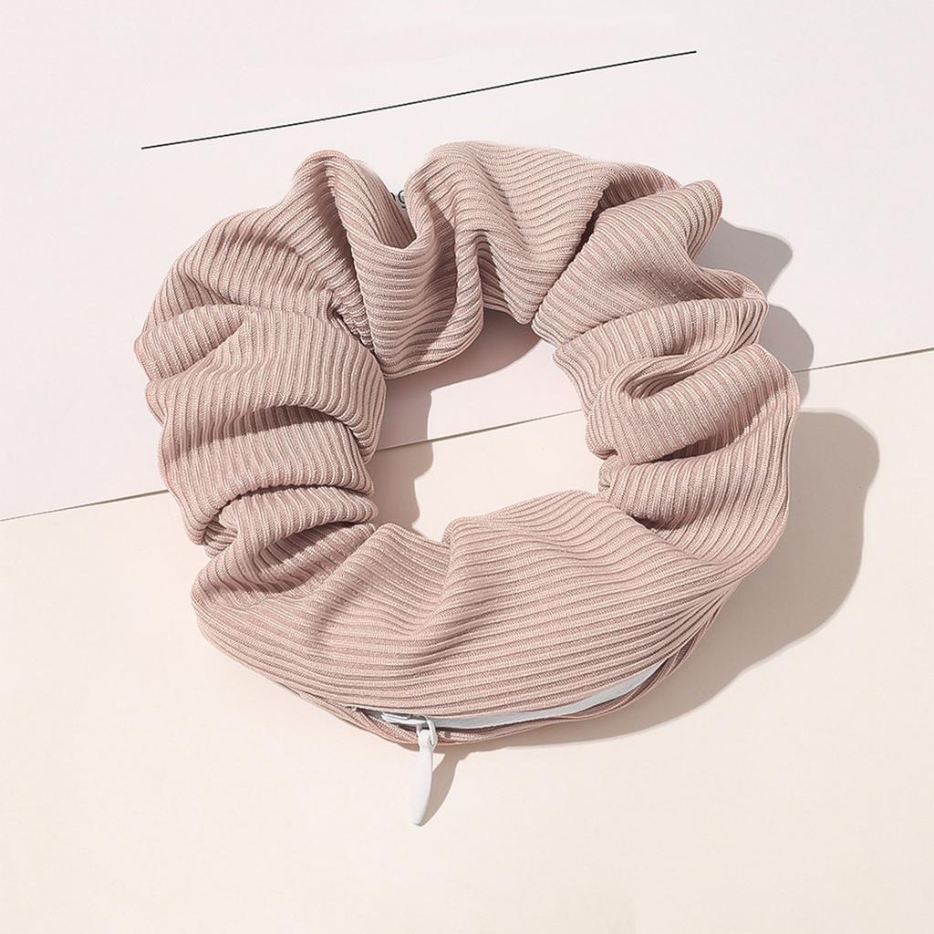 Резинки для волос на молнии, карманные резинки для волос, бархатный браслет для волос со потайной молнией, сумка для хранения помады для ключей, эластичная лента для волос