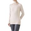 Belle Maison Long Sleeve Cotton Crew Neck Warm Inner Size S Women's Shirt, Hotcot, Off-White,