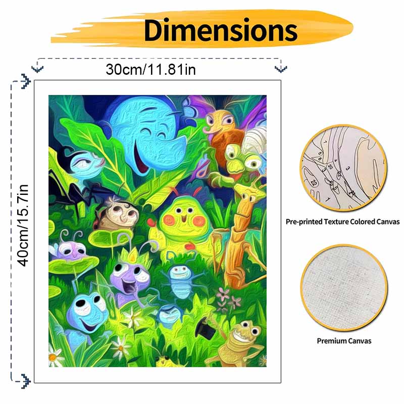 Disney A Bug's Life Oil Paint Digital Painting Art Kit Handmade DIY Painting Kit Home Decor