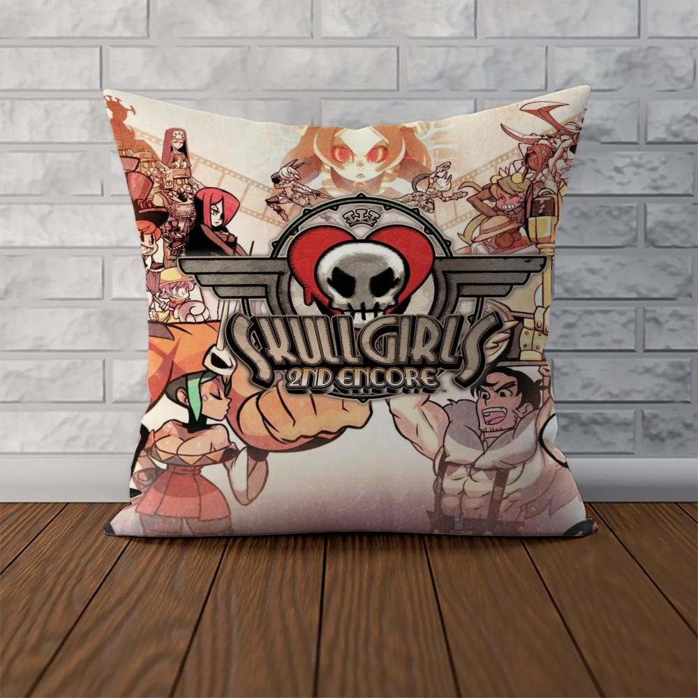 Наволочка Skullgirls Для Автомобиля Дивана Декоративная Домашняя Двусторонняя Печать Плюшевая Квадратная Подушка Декоративная Подушка Чехол