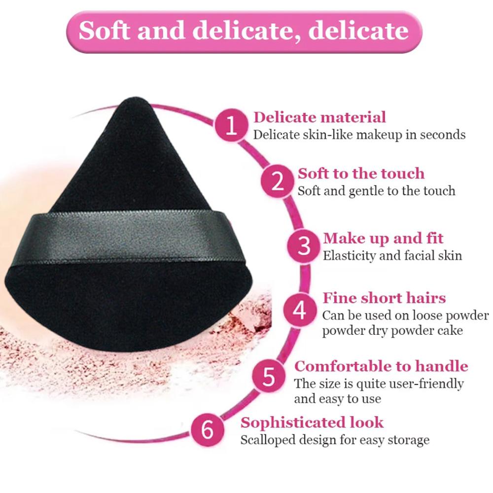 2/4/6/12/20Pcs Triangle Powder Puff Mini Face Makeup Sponge Cosmetics Soft Cotton Face Powder Puff Washable Velvet Makeup Tools