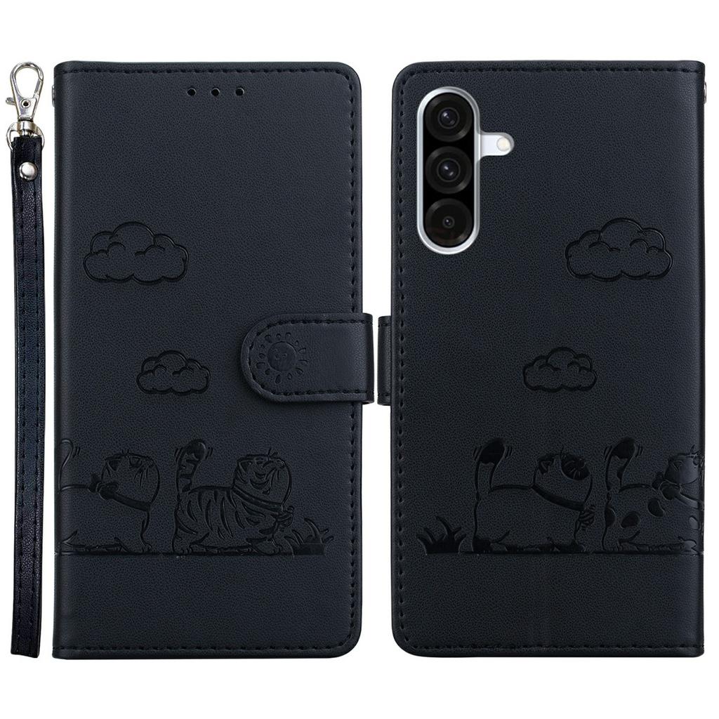 For Samsung Galaxy A26 5G Case RFID Blocking Kitten Pattern TPU+PU Leather Phone Cover
