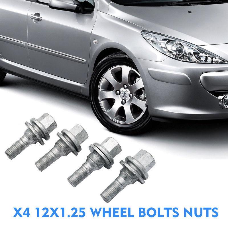 4 шт. Для PEUGEOT 106 1007 205 206 207 306 307 405 с оригинальными болтами, гайками, винтами, шпильками для легкосплавных дисков Peugeot