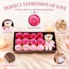 Pink Color Soap Flower Bear 12 Bouquet Romantic Bear Rose Flower Plush Bear  Romantic Occasion