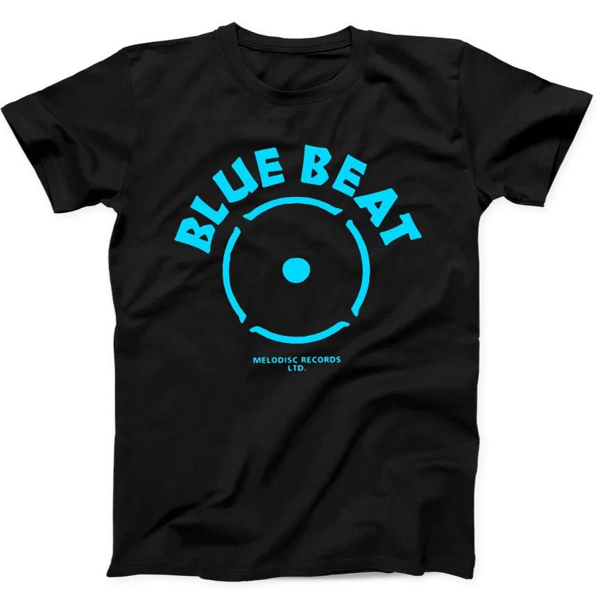 Черная футболка с принтом виниловой пластинки в стиле Blue Beat Records, R&B, Ska, Подарок, 357