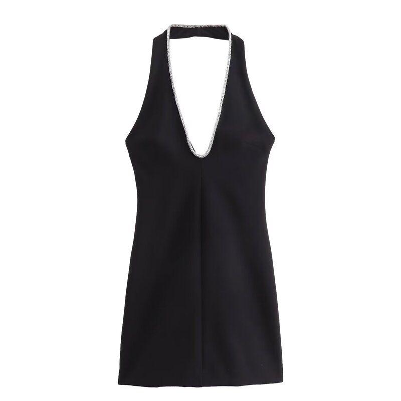 Fashion Style 2024 Summer New Arrival Women's Stylish Elegant Jewelry Inlaid Hanging Collar Dress 3082739