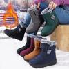 Winter Women’s Warm Mid-calf Boots Fashion Waterproof Snow Boots With Velcro Ladies Casual Inner Cotton Non-Slip Shoes