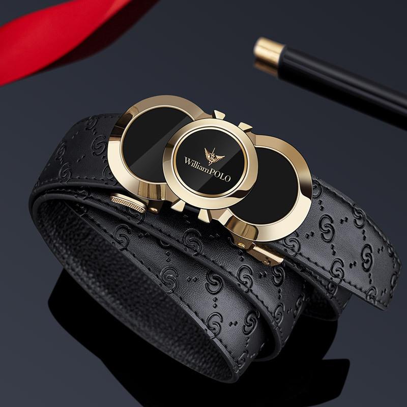 Brand Men's Belt, High-end Belt, Embossed Belt, Leather Body, Cowhide Belt, Fashionable Belt