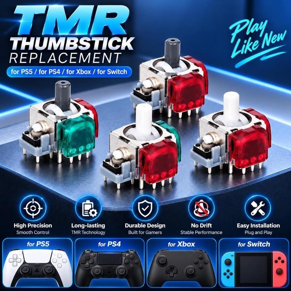 3D Analog TMR Electromagnetic Joystick for PS5/PS4/XBOX/Switch Game Controller
